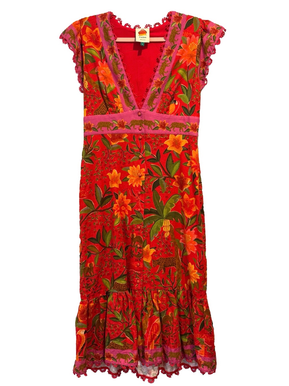 FARM Rio Solar Forest Button Down Midi Dress - Picture 5 of 7